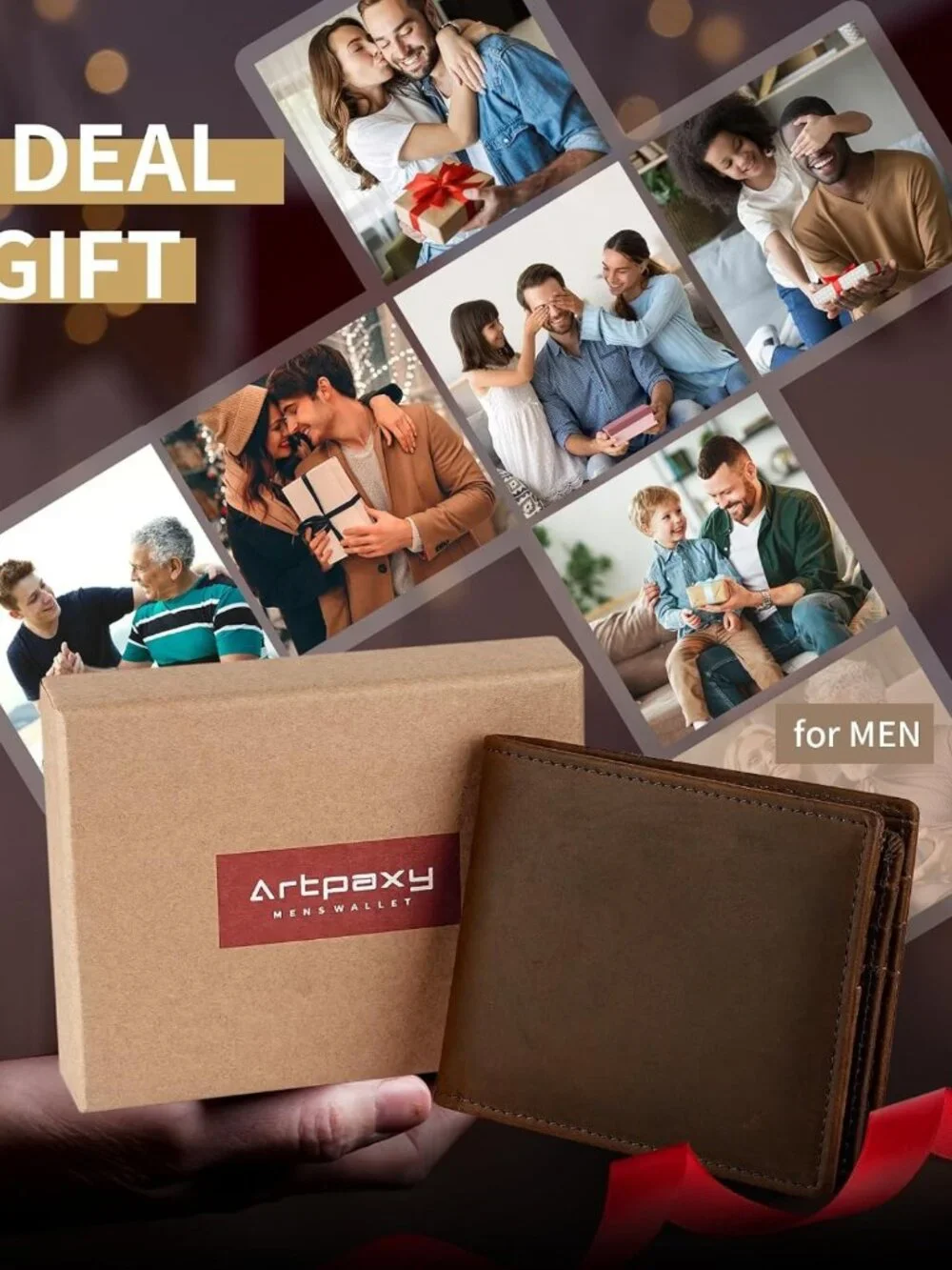 Genuine Leather Bifold Wallet for Men | RFID Blocking, 1 ID Window, 13 Card